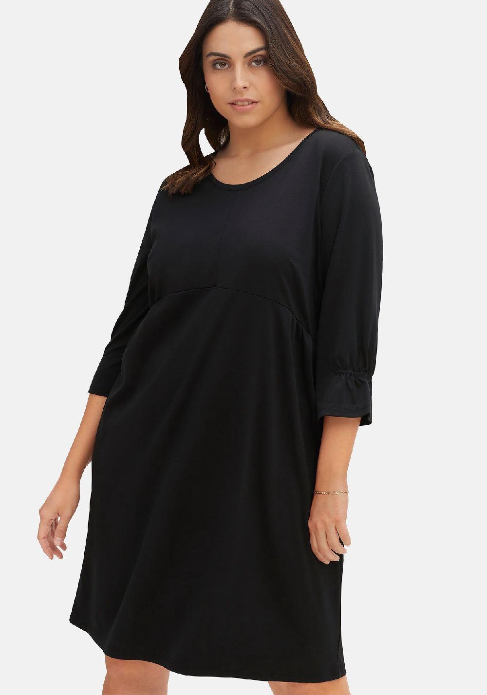 sheego Shirtkleid mit gerafften 3/4-Ärmeln Sonderangebot