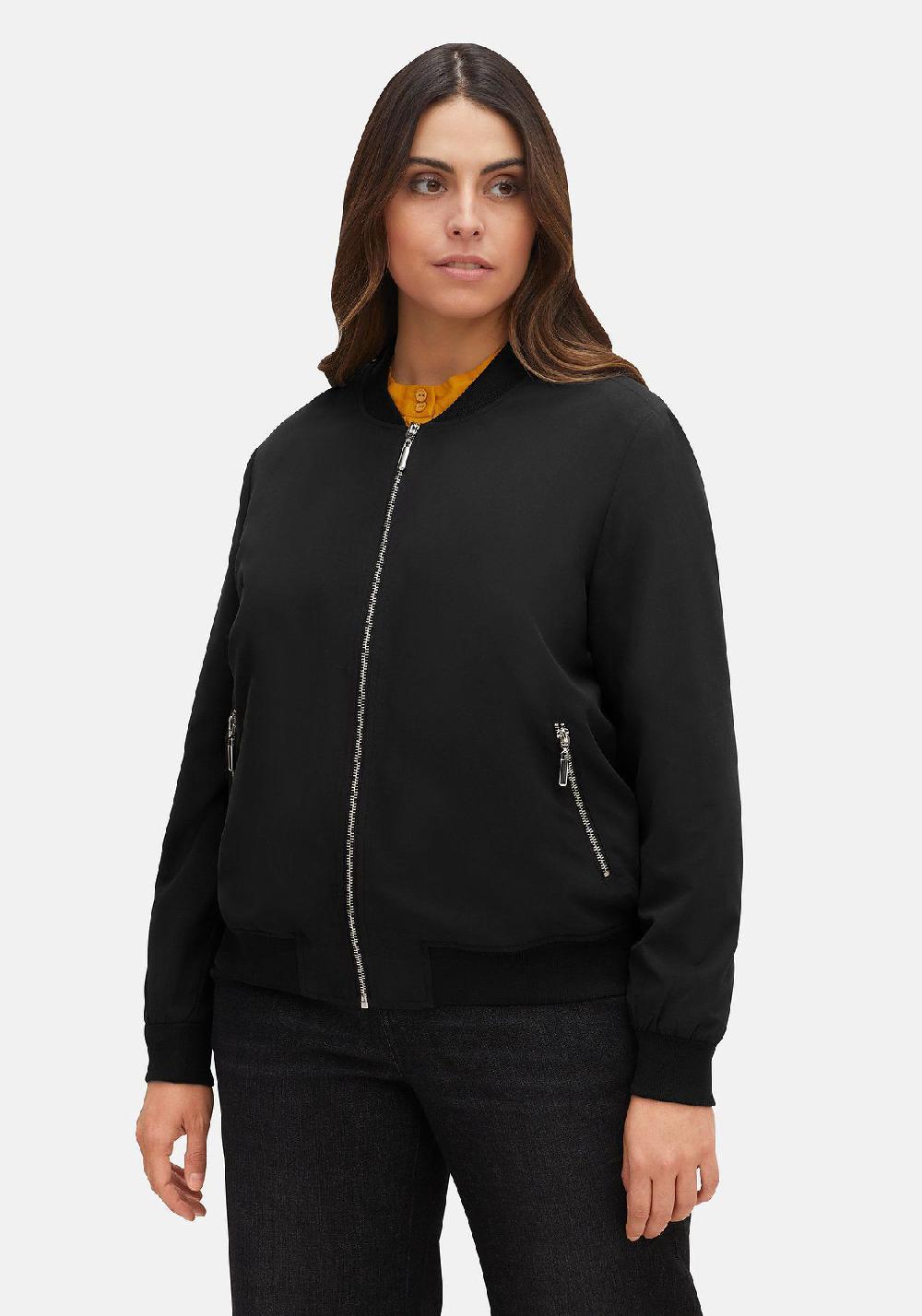 sheego Blouson mit Rippbündchen und Reißverschluss Günstig kaufen