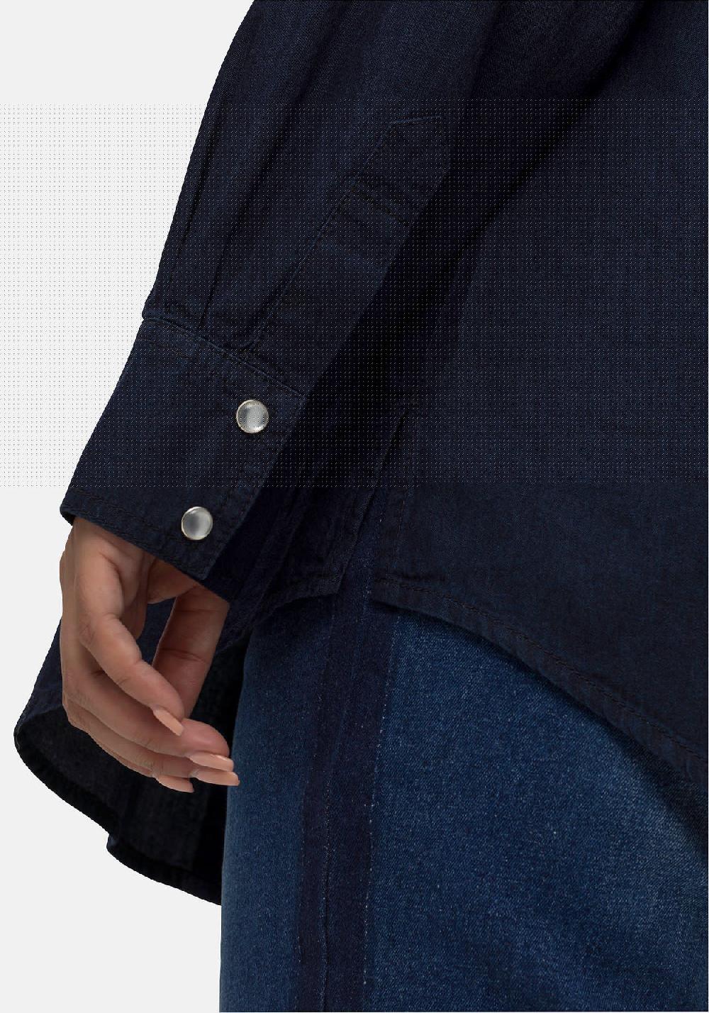 sheego Jeansbluse mit Knopfleiste und Brusttaschen Flash Sale