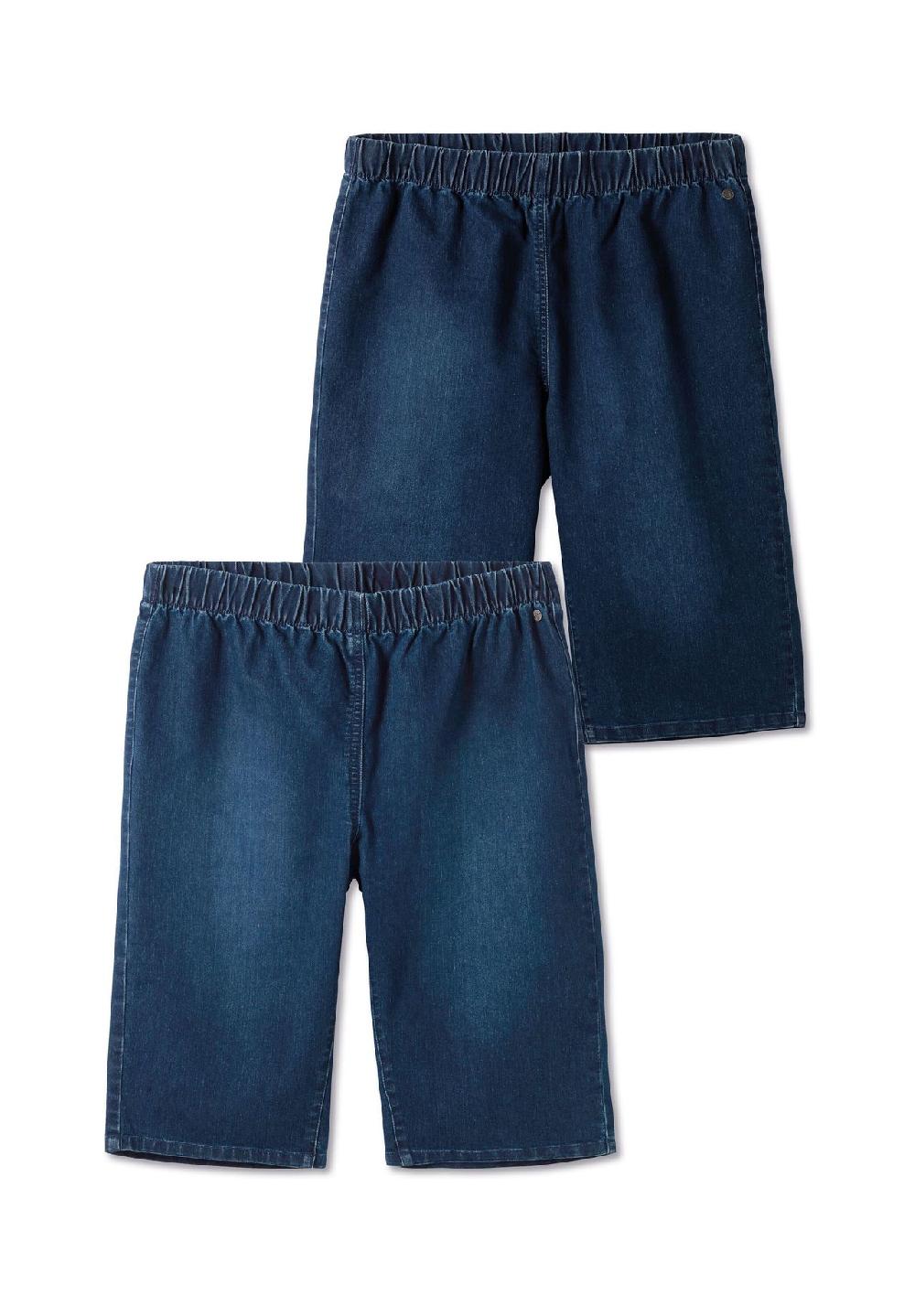 sheego Jeans-Bermudas mit Gummibund im Doppelpack Begrenztes Angebot