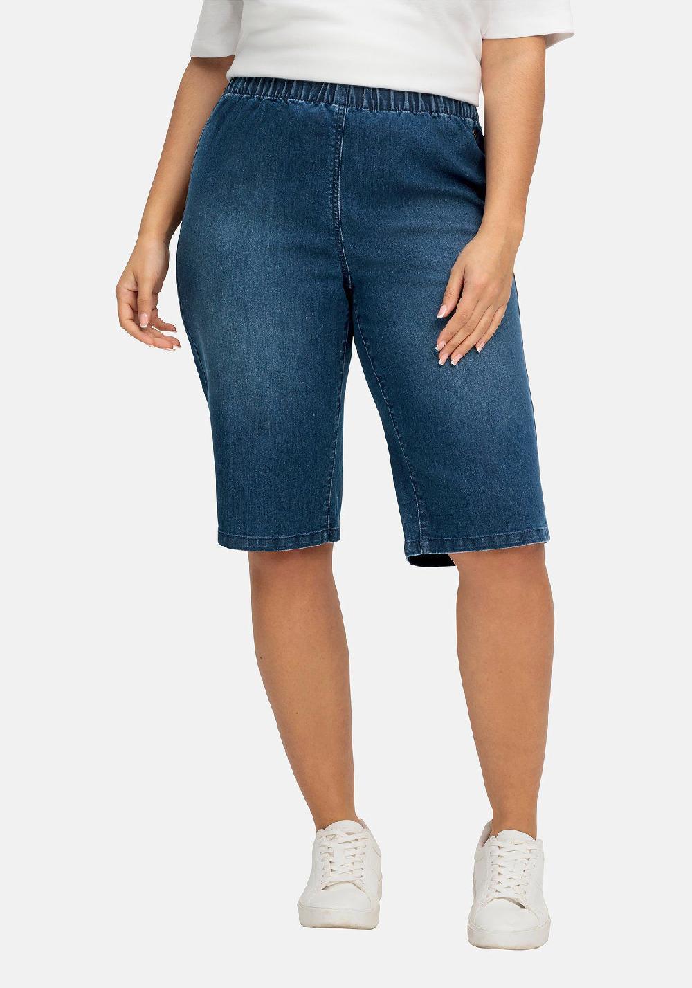 sheego Jeans-Bermudas mit Gummibund im Doppelpack Begrenztes Angebot