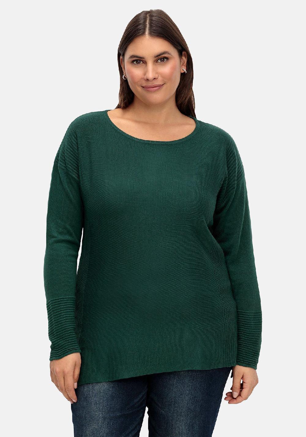 sheego Pullover mit Rundhalsausschnitt und Ripp-Details Weihnachtsangebot