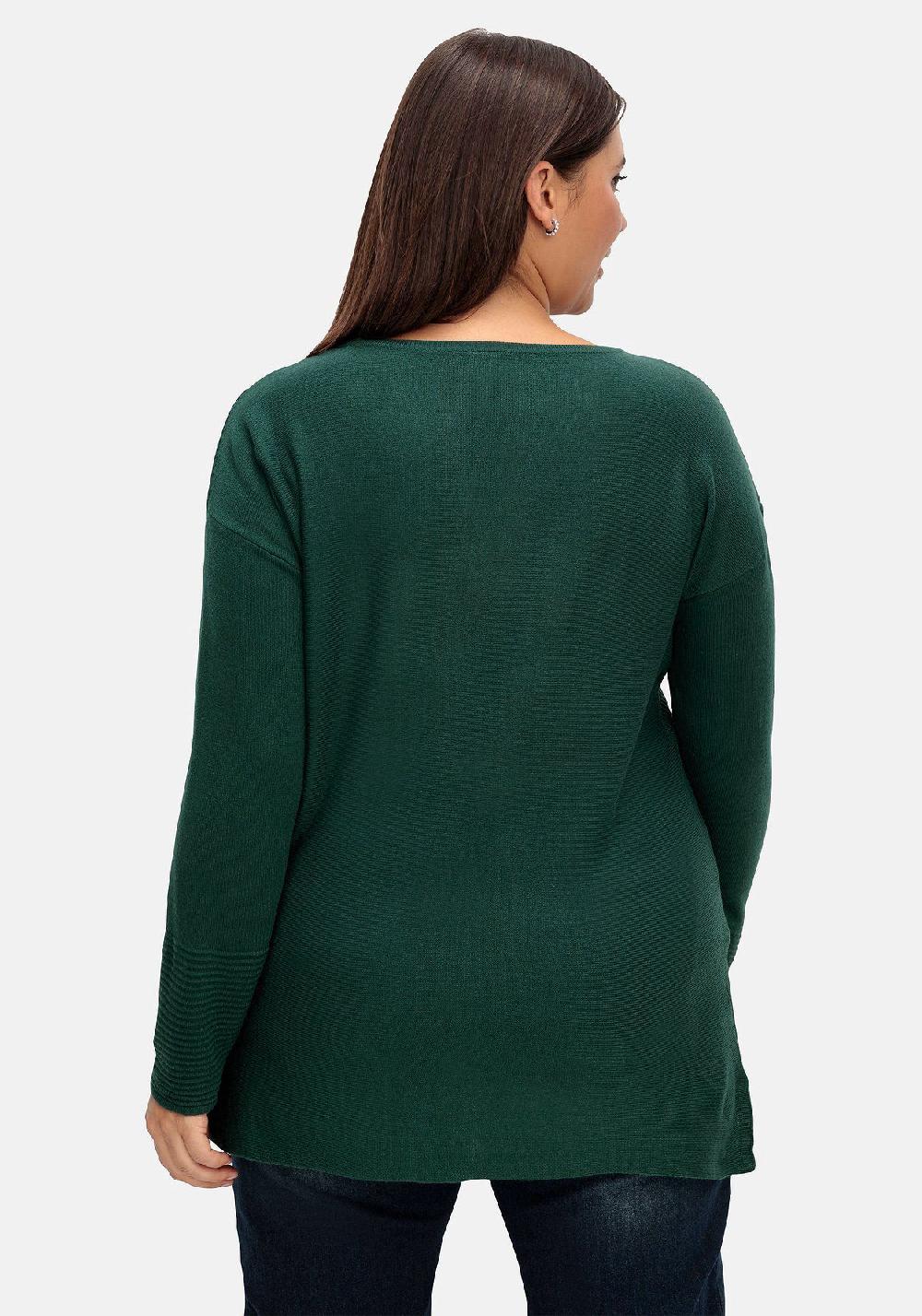 sheego Pullover mit Rundhalsausschnitt und Ripp-Details Weihnachtsangebot