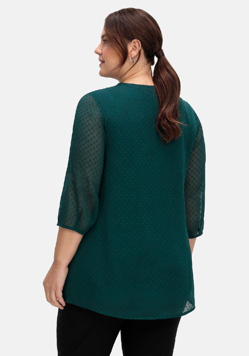 sheego Tunika mit Chiffon-Ärmeln und eingewebtem Muster Osterangebot