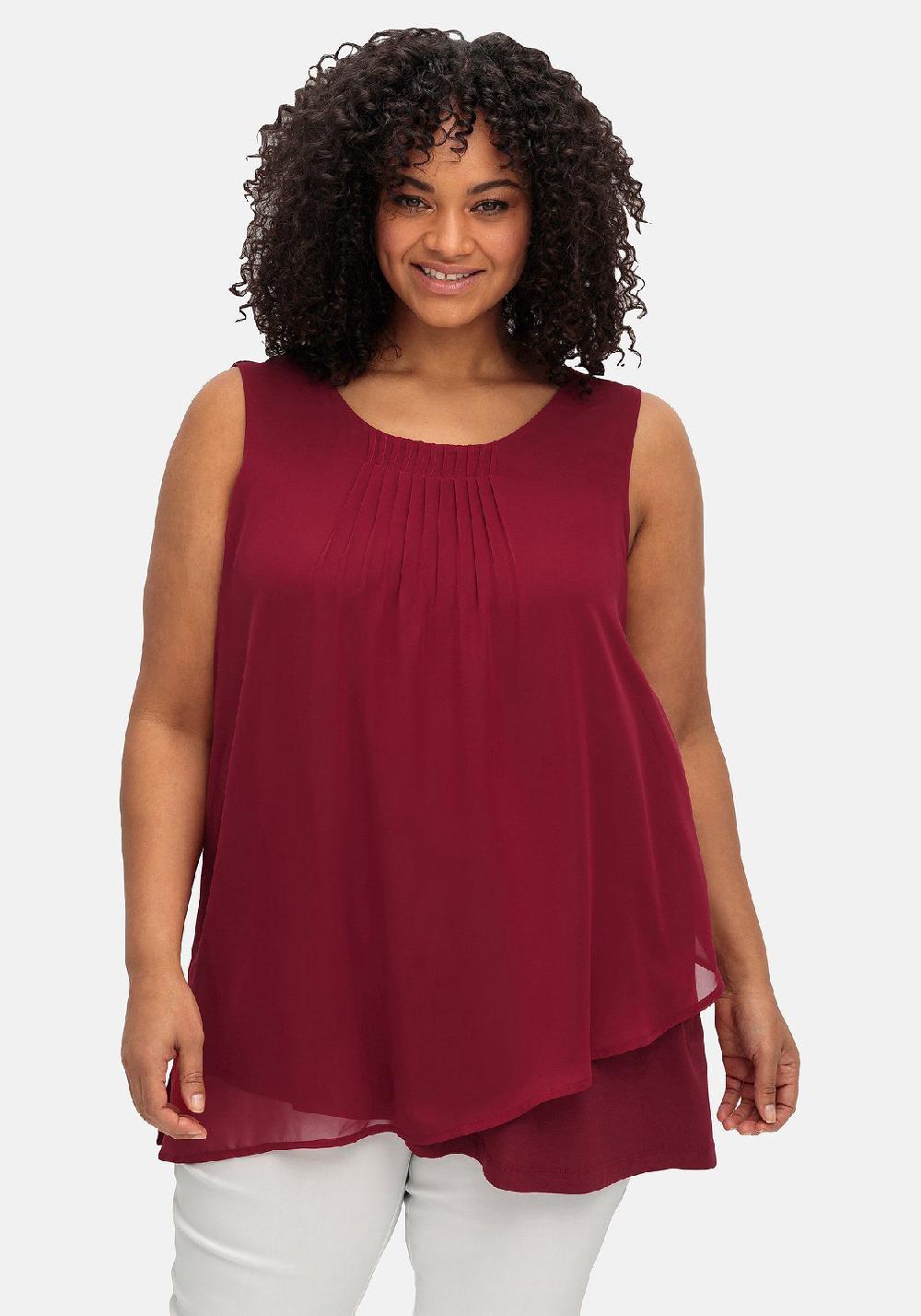 sheego Top mit Chiffon und blickdichtem Jersey Vatertagsangebot