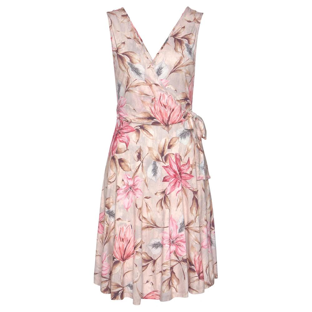 s.Oliver Druckkleid mit Bindeschleife seitlich bequemes Wickelkleid Sommerkleid Riesige Ersparnisse