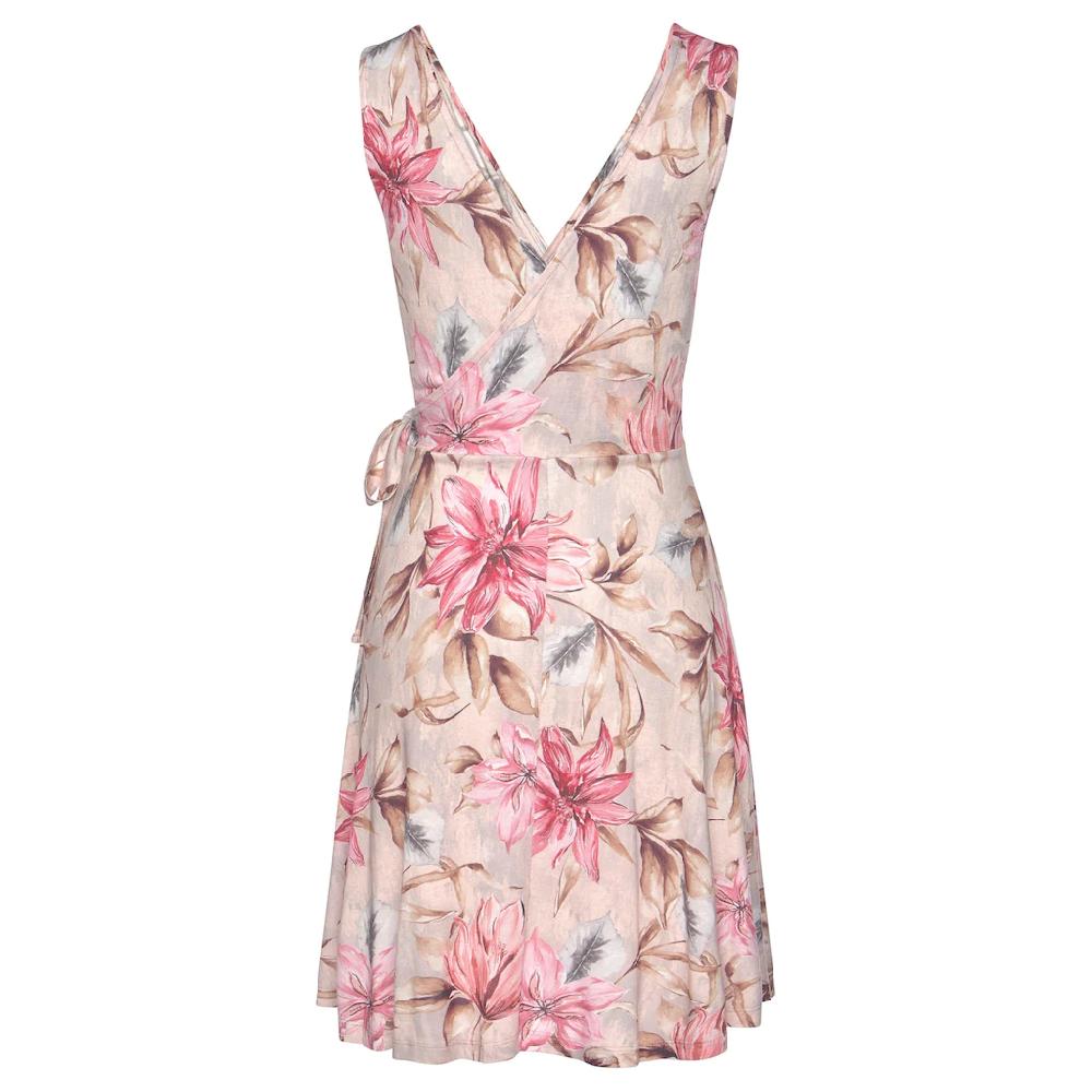 s.Oliver Druckkleid mit Bindeschleife seitlich bequemes Wickelkleid Sommerkleid Riesige Ersparnisse