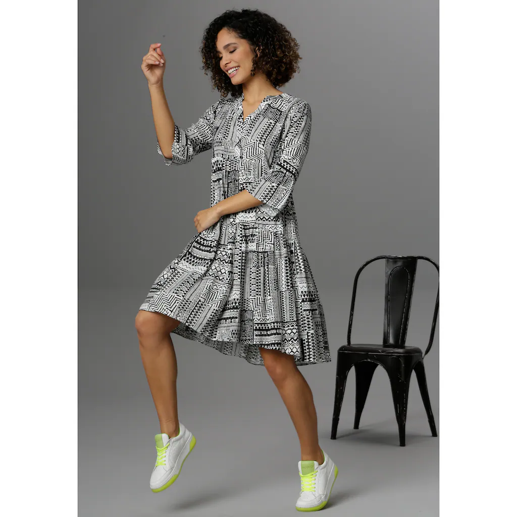 Aniston CASUAL Sommerkleid im Folklore-Look Tiefpreis