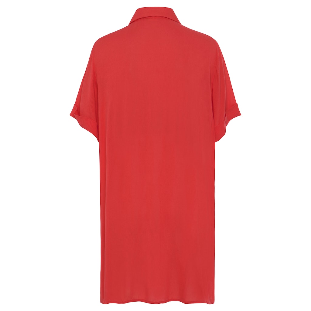 LASCANA Longbluse mit Knopfleiste Kurzarmbluse Blusenkleid sommerlich Wochenangebot