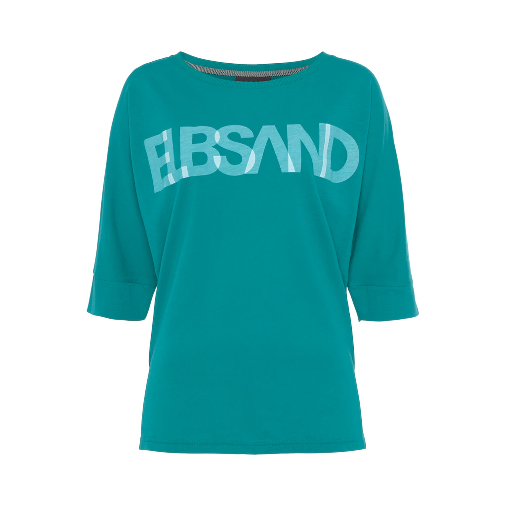 Elbsand 3/4-Arm-Shirt mit Logodruck Baumwoll-Mix lockere Passform Letzter Tag