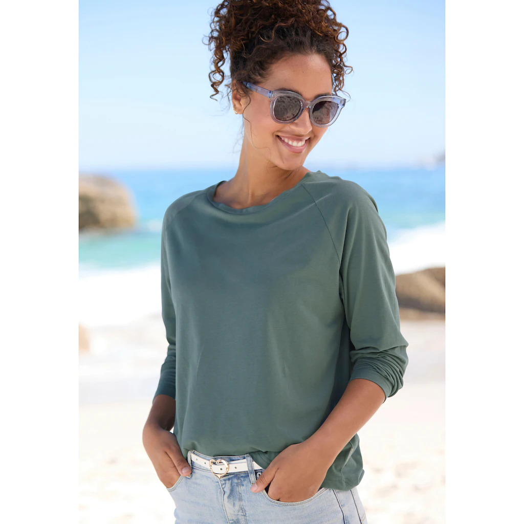 Elbsand Longsleeve »Tinna« mit Logodruck hinten Langarmshirt aus Baumwoll-Mix sportlich-casual Bis zu 60% Rabatt
