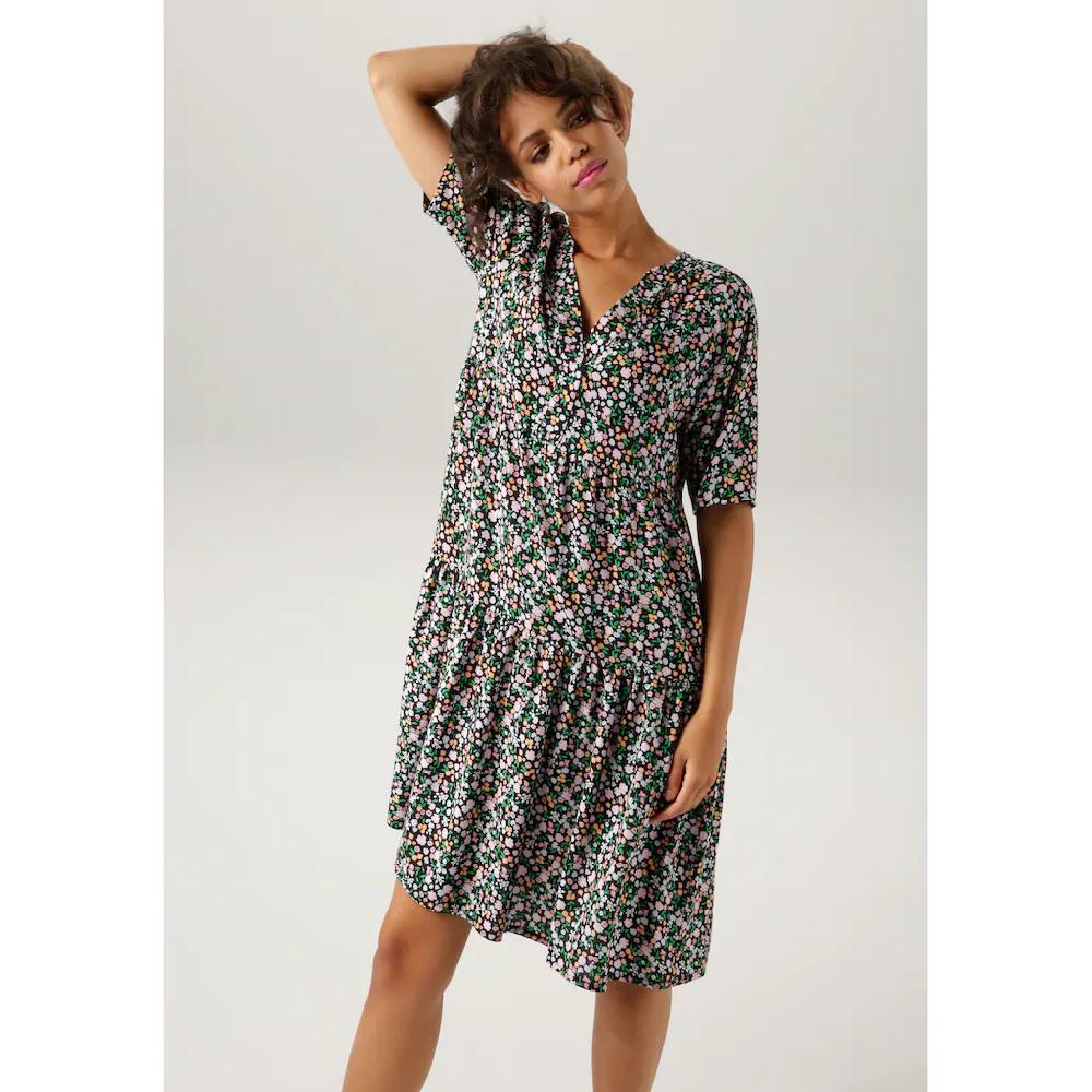 Aniston CASUAL Sommerkleid mit buntem Minimal-Blumendruck