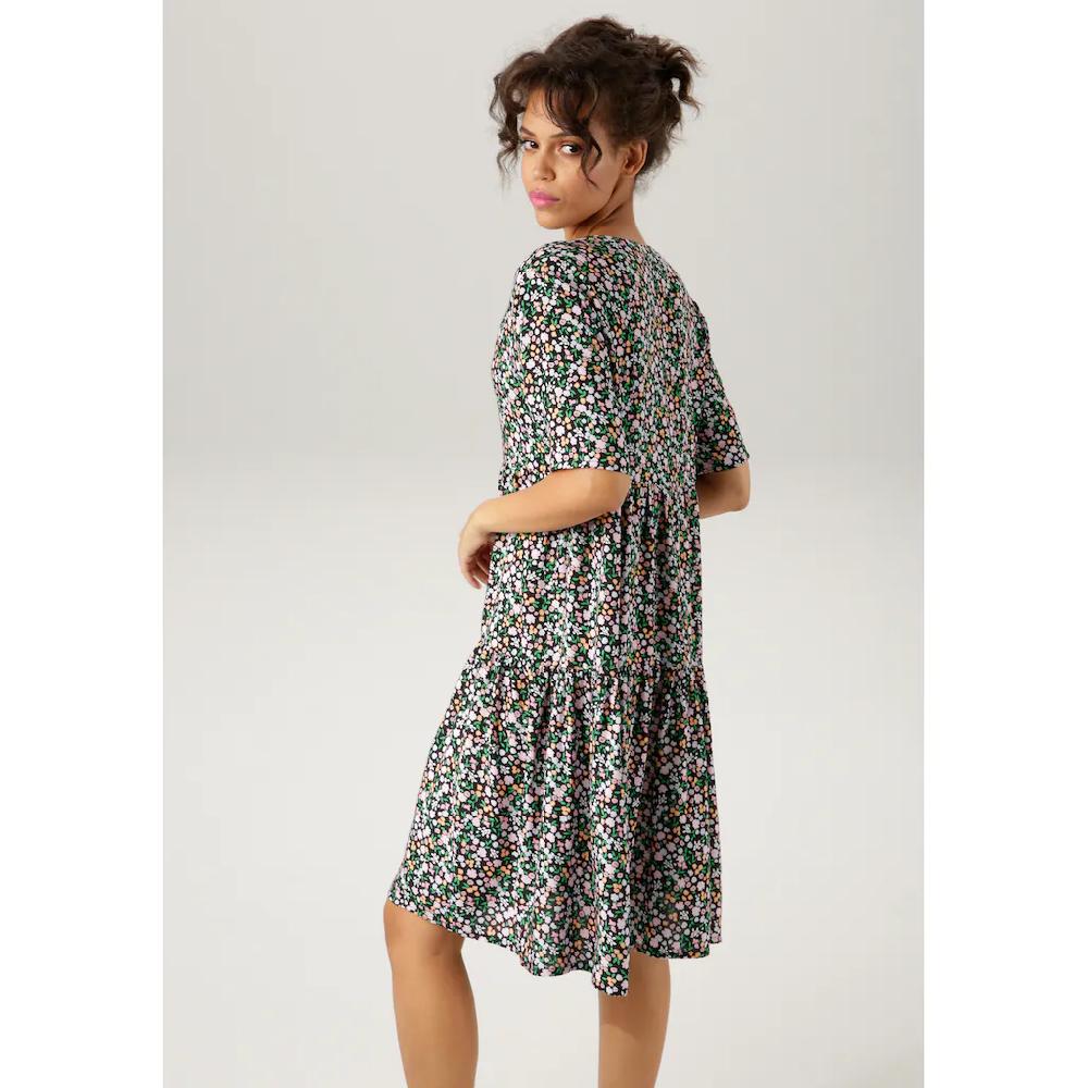 Aniston CASUAL Sommerkleid mit buntem Minimal-Blumendruck Bis zu 65% Rabatt
