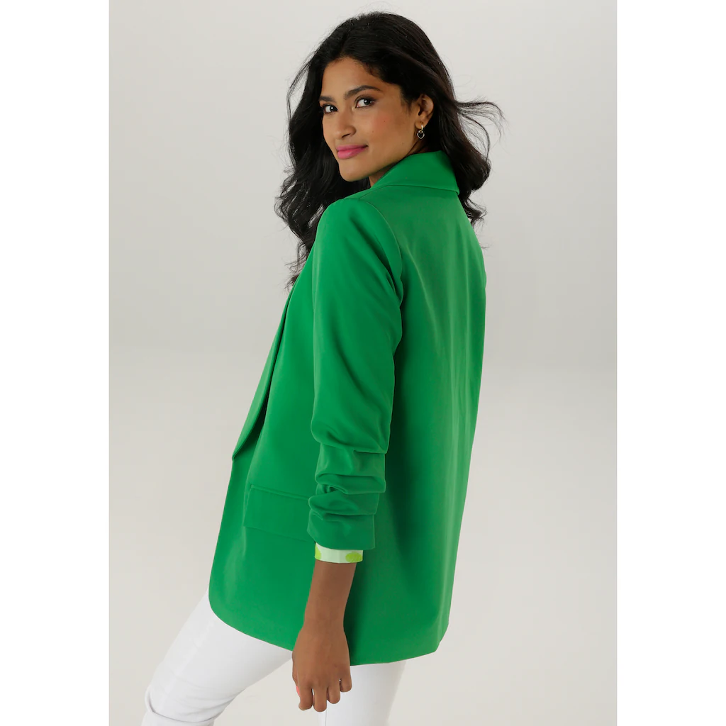 Aniston SELECTED Longblazer mit modischem Reverskragen und gerafften Ärmeln - NEUE KOLLEKTION Riesige Rabatte
