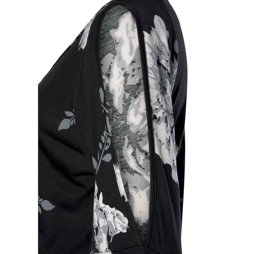 LASCANA Maxikleid mit Blumenprint und Schulter-Cut-Outs Sommerkleid mit Schlitz Im Verkauf