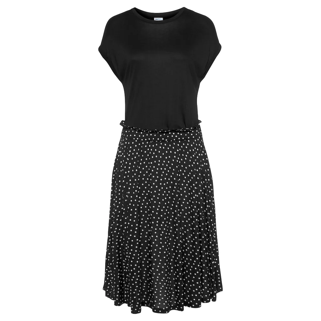 Beachtime Jerseykleid mit Paperbag-Bund und Taschen Druckkleid sommerlich elegant Verkauf