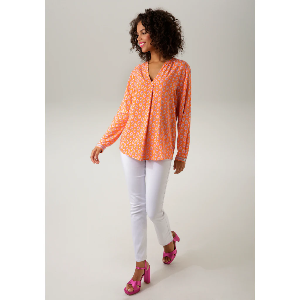 Aniston CASUAL Schlupfbluse mit extravagantem graphischem Druck Meist gekauft