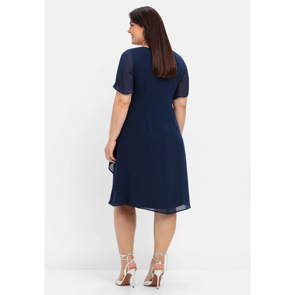 Sheego Abendkleid »Große Größen« mit asymetrischen Volants Fabrik Onlineshop