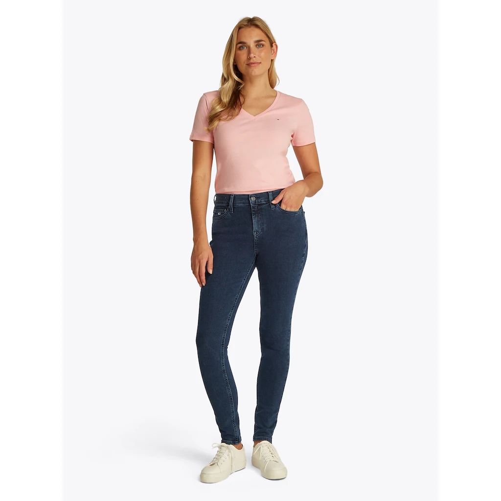 Tommy Jeans Skinny-fit-Jeans »Nora Mid Rise Skinny Fit« mit Waschung mit Logo-Badge Günstig kaufen