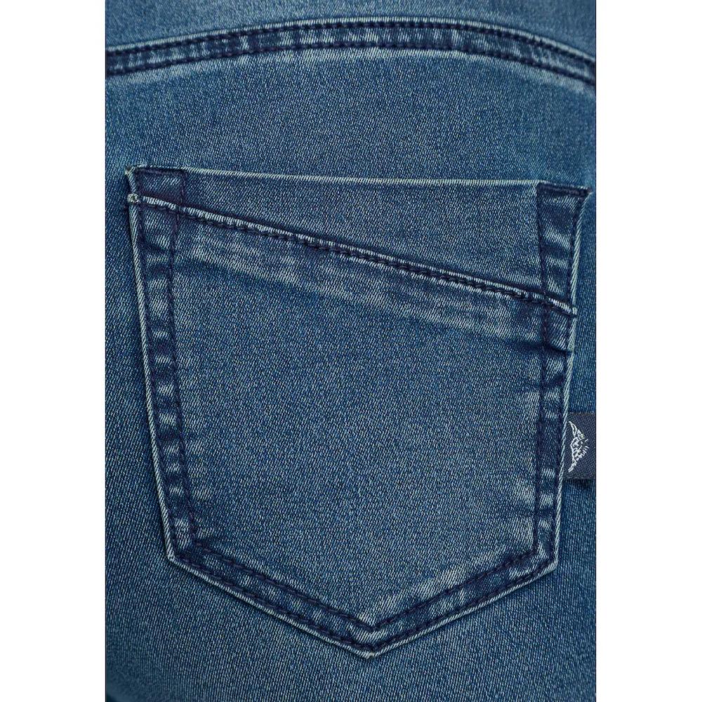 Arizona Bootcut-Jeans »Ultra Stretch« ausgestellte Beinform Used-Waschung hohe Leibhöhe Vatertagsangebot