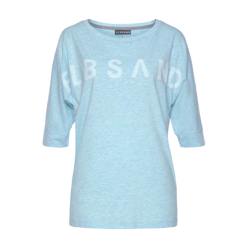 Elbsand Rundhals-Shirt »Iduna« mit Logodruck Baumwoll-Mix lockere Passform Lagerräumung