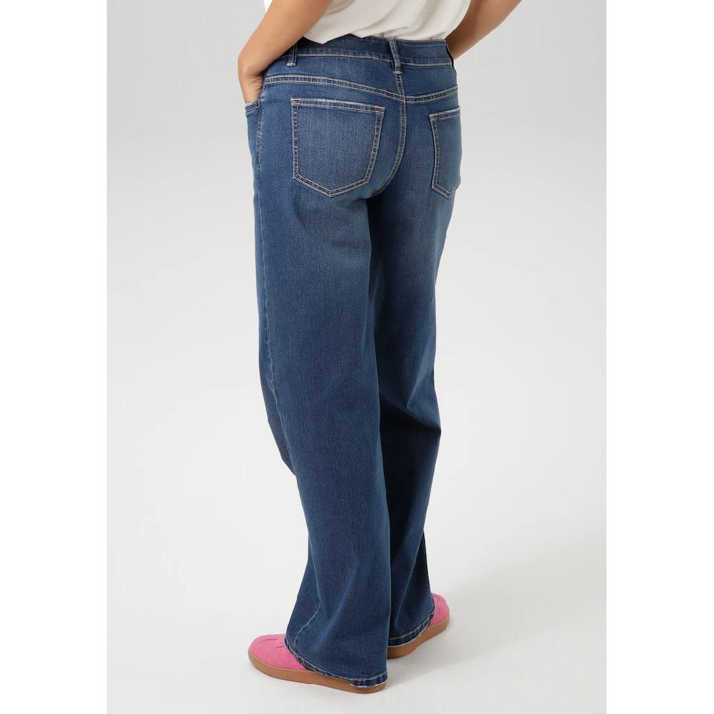 Aniston CASUAL Straight-Jeans mit trendig weitem Bein - NEUE KOLLEKTION Top Angebot