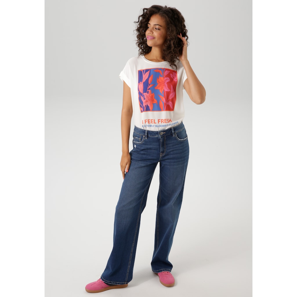 Aniston CASUAL Straight-Jeans mit trendig weitem Bein - NEUE KOLLEKTION Top Angebot