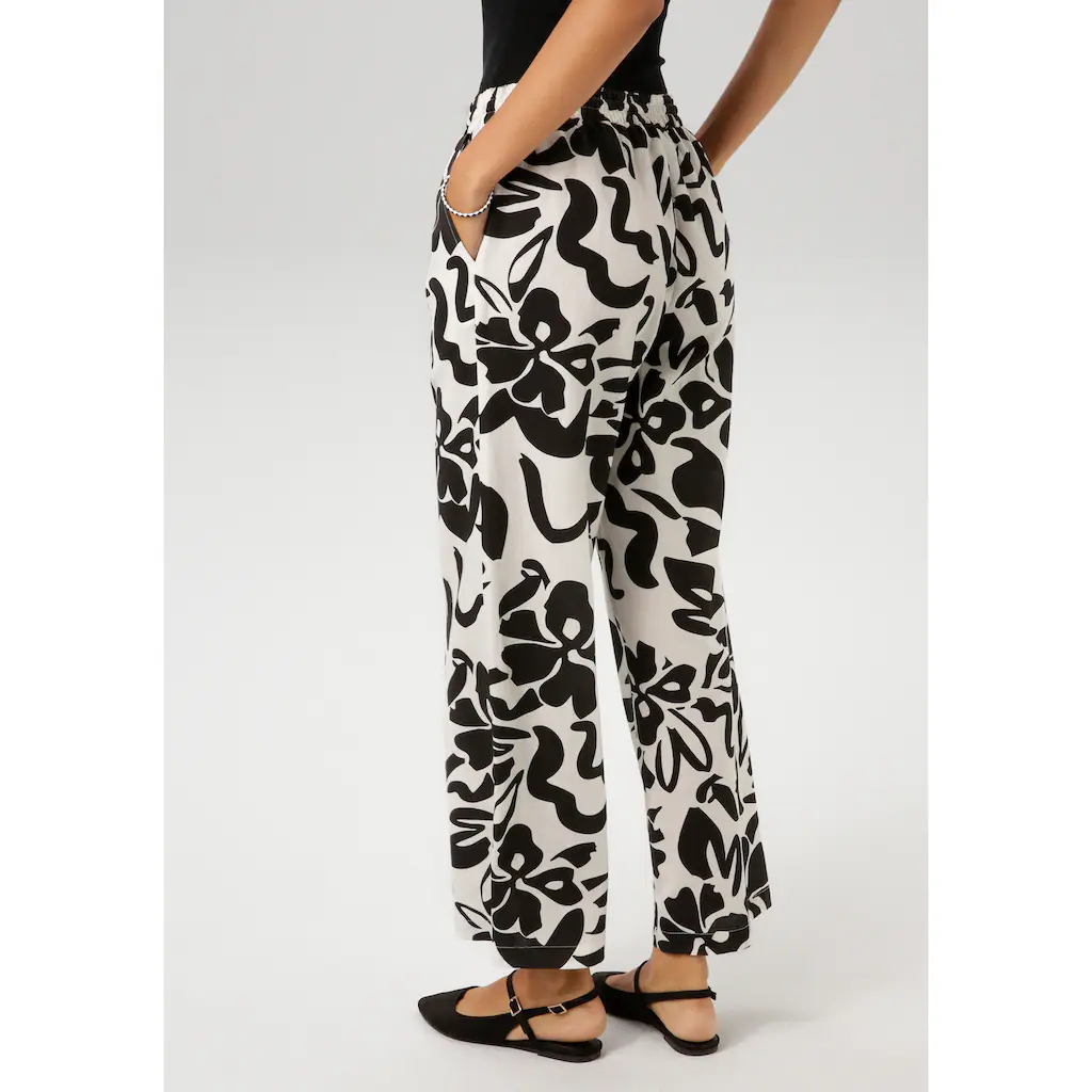 Aniston CASUAL Schlupfhose mit großflächigen Blättern bedruckt - NEUE KOLLEKTION Online Outlet