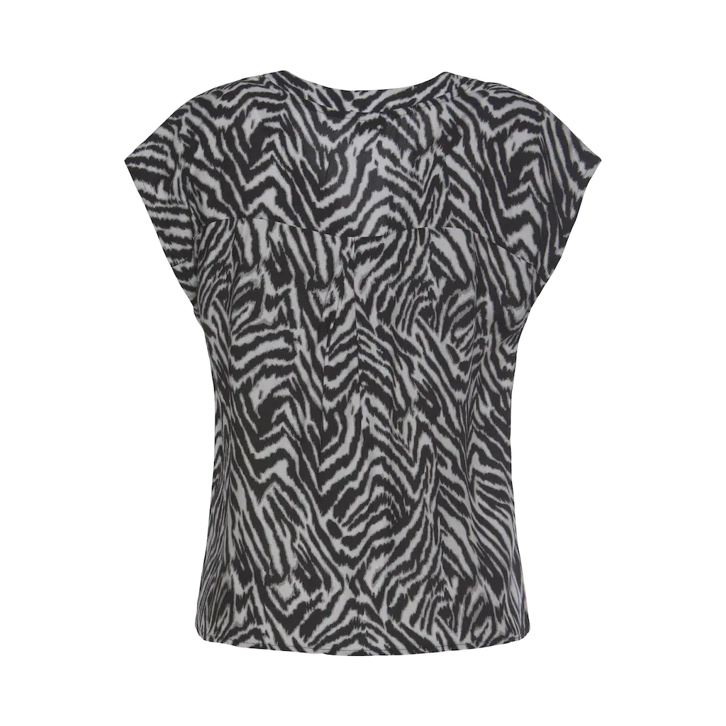LASCANA Schlupfbluse mit Zebraprint und modischen Knöpfen Kurzarmbluse sommerlich Exklusive Angebote