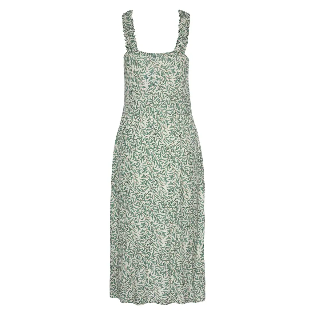 Beachtime Jerseykleid mit Blätterdruck und Taschen leichtes Strandkleid Sommerkleid Neuheiten