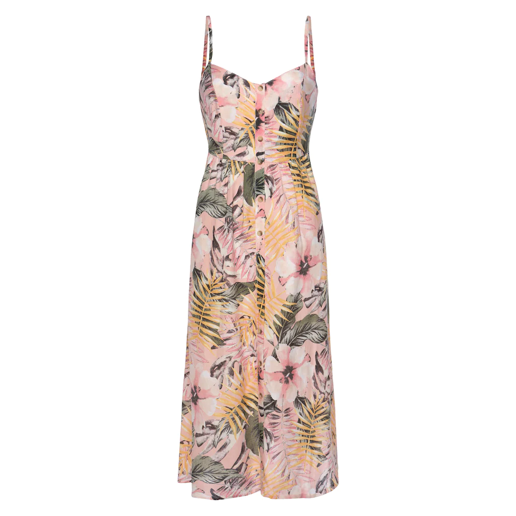 LASCANA Sommerkleid aus Leinenmix Midikleid mit Knopfleiste vorne Strandkleid Wochenangebot