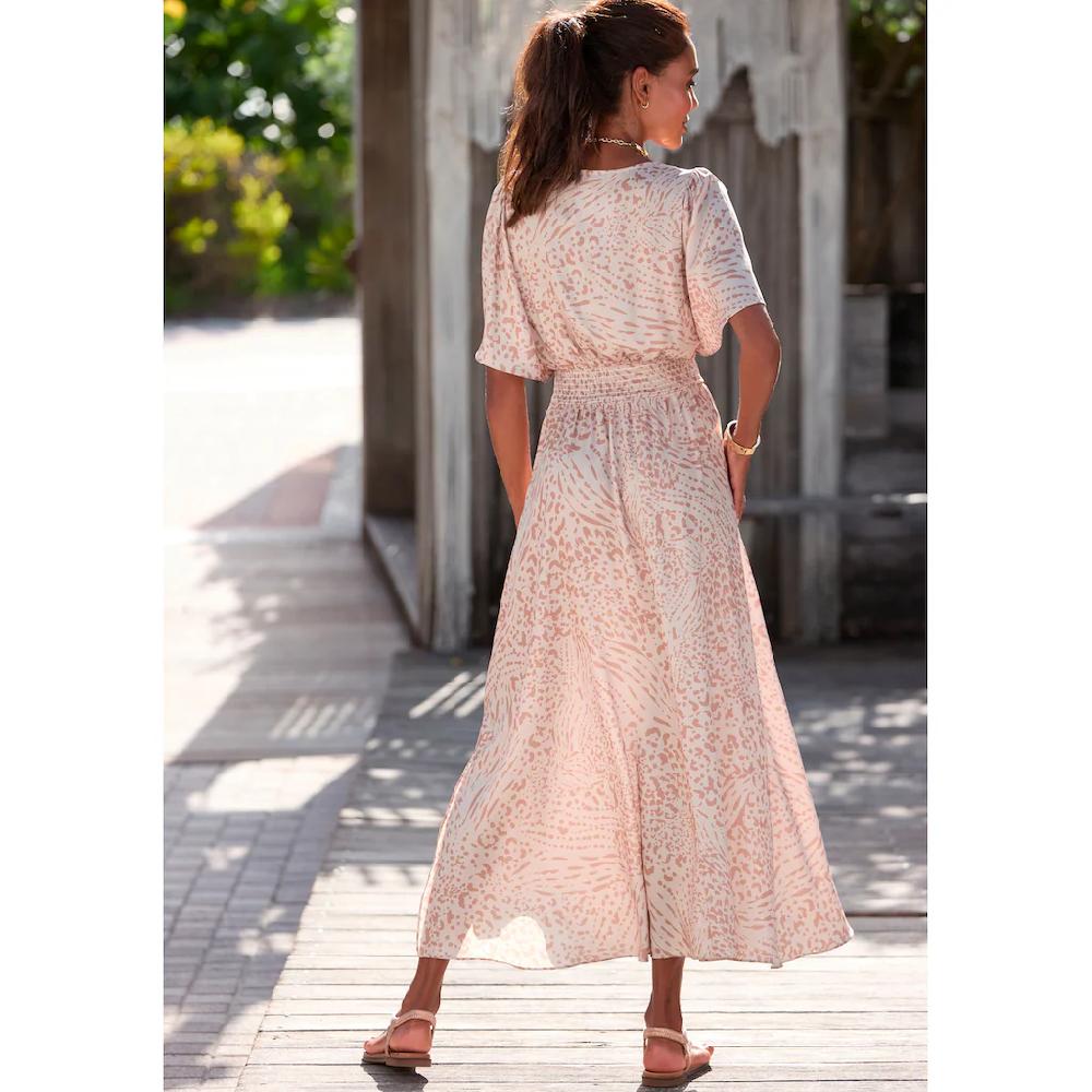 LASCANA Maxikleid mit Animalprint luftiges Sommerkleid mit Schlitzen Neueste Stile