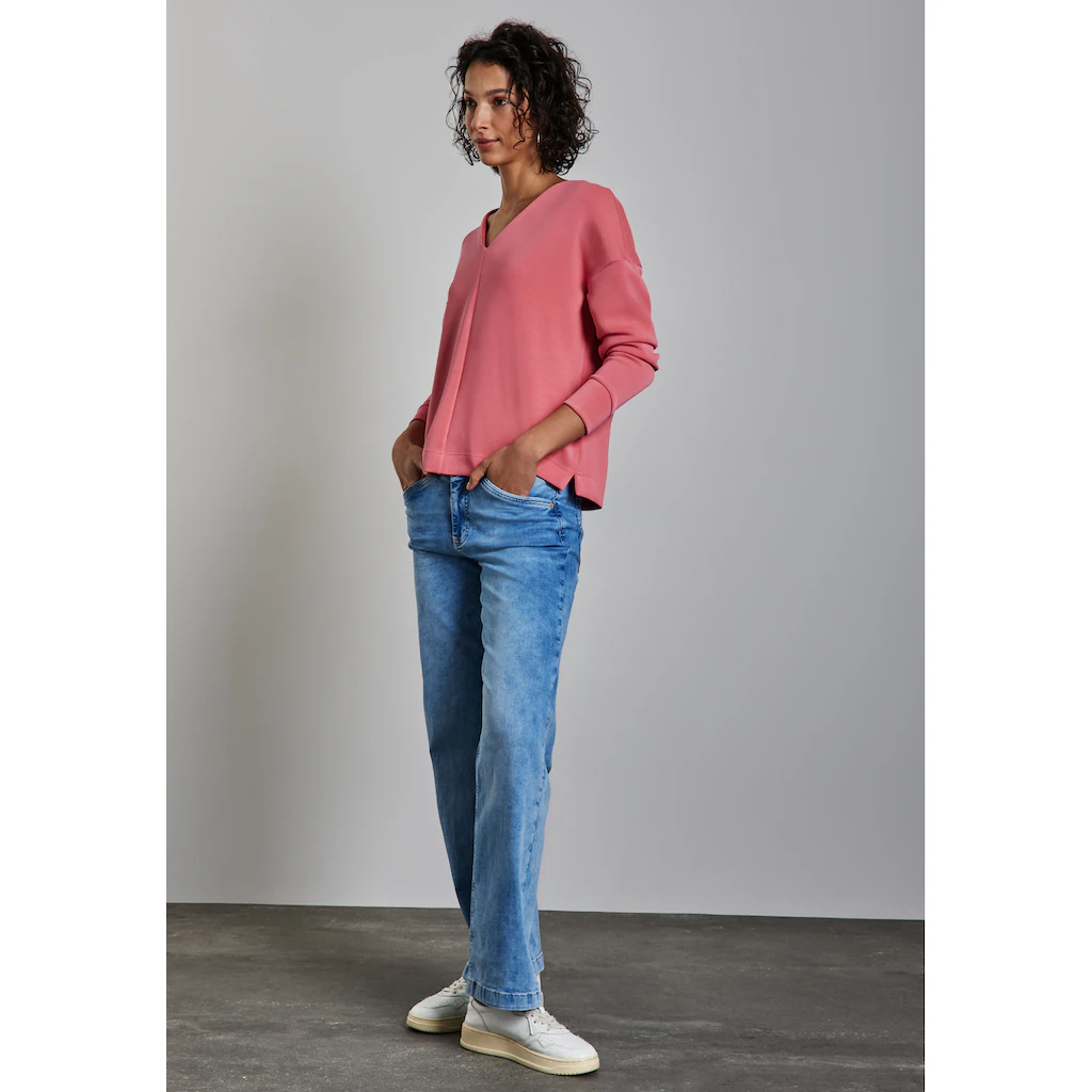 STREET ONE Langarmshirt mit V-Ausschnitt Discount Store für neue Produkte