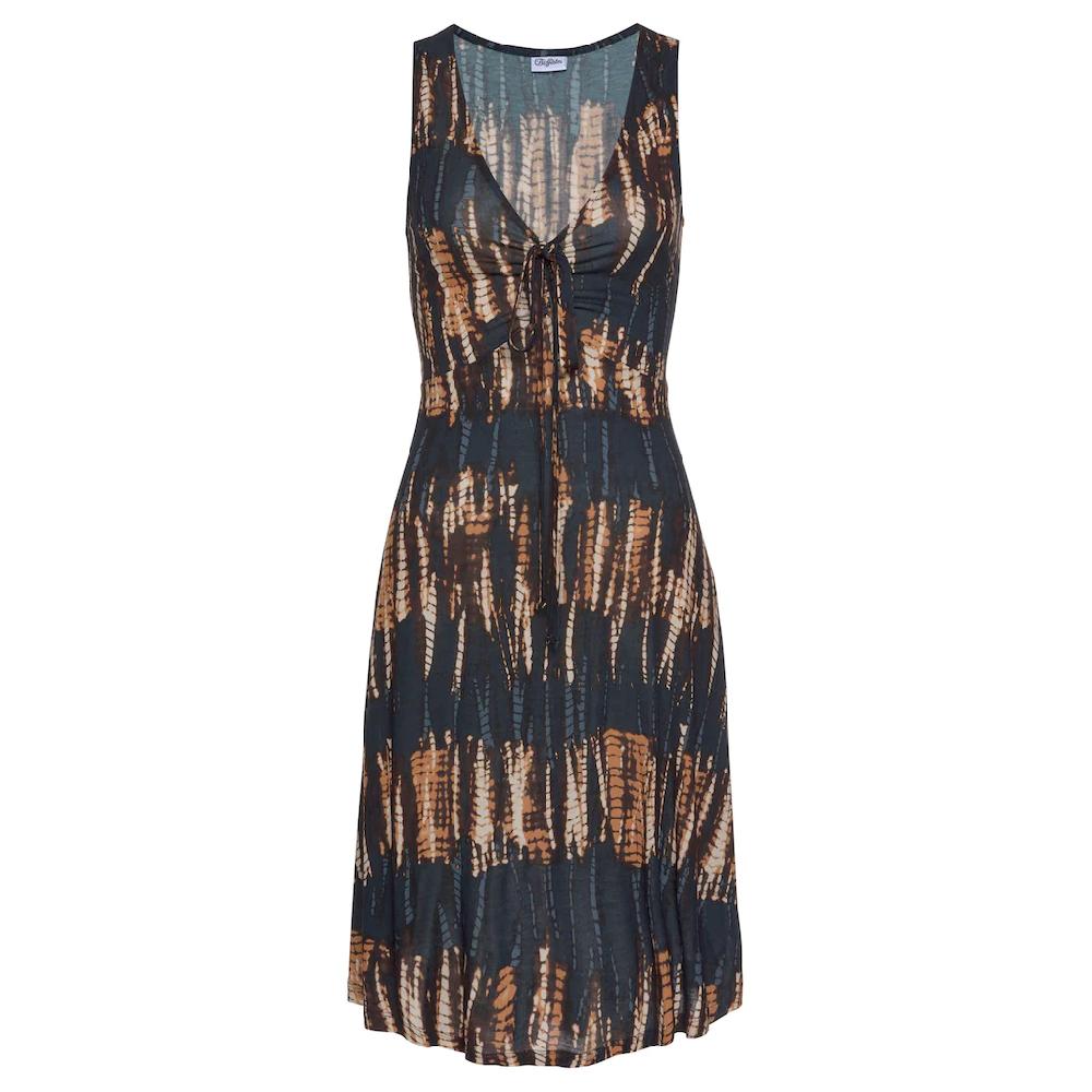 Buffalo Jerseykleid mit Alloverdruck und Bindeband Trägerkleid Strandkleid sommerlich Speichern exportieren