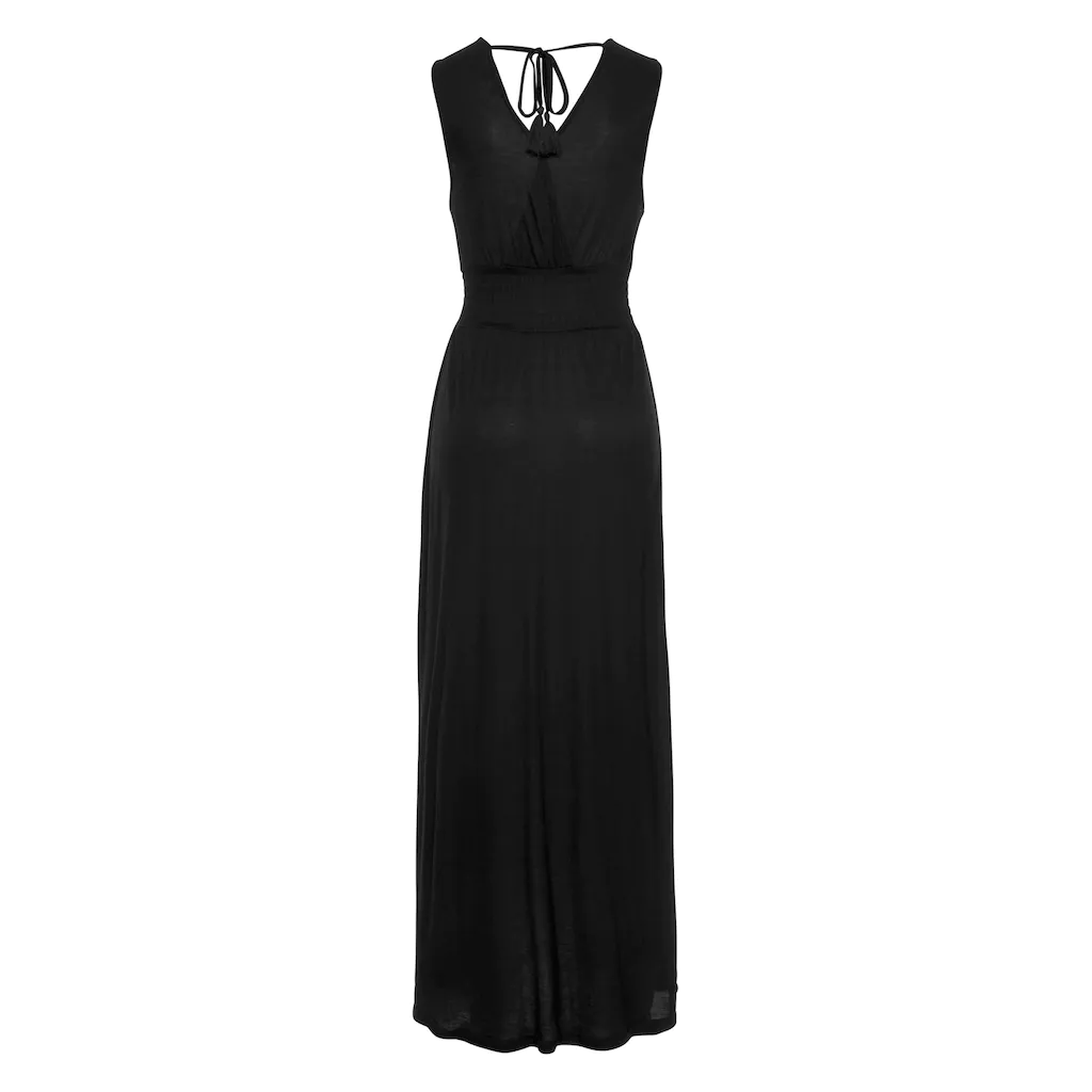 Buffalo Maxikleid mit Druck am Vorderteil und Bindeband hinten Sommerkleid casual-chic Outlet
