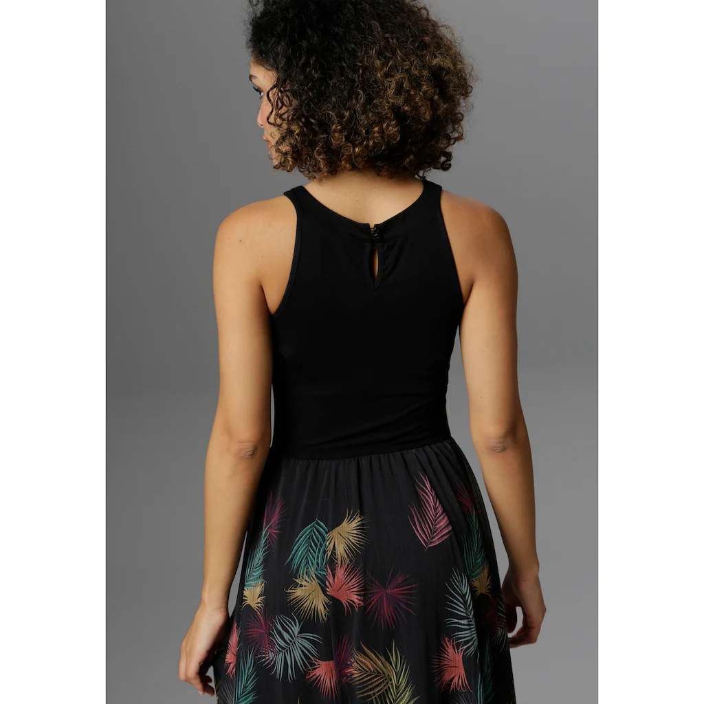 Aniston SELECTED Sommerkleid mit buntem Blätterdruck Versandkostenfrei