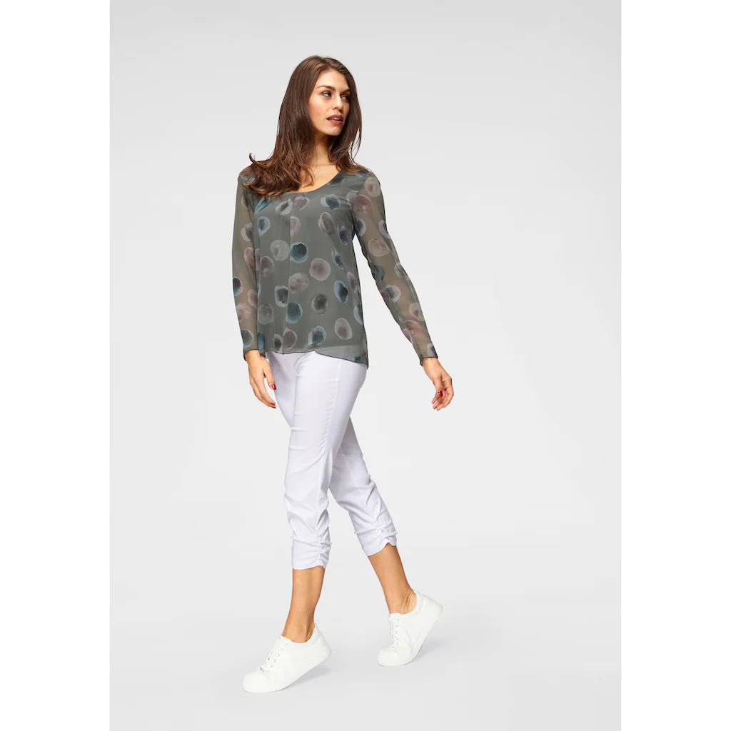 Aniston SELECTED Schlupfbluse mit blickdichtem Jerseyfutter Großer Ausverkauf