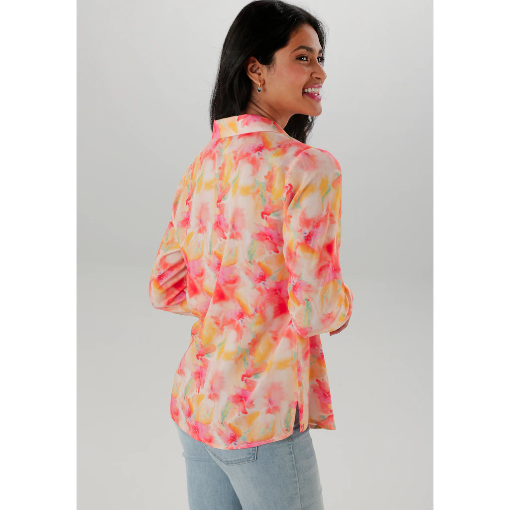 Aniston SELECTED Hemdbluse mit frischen und farbenfrohen Batikdruck - NEUE KOLLEKTION Flash Sale