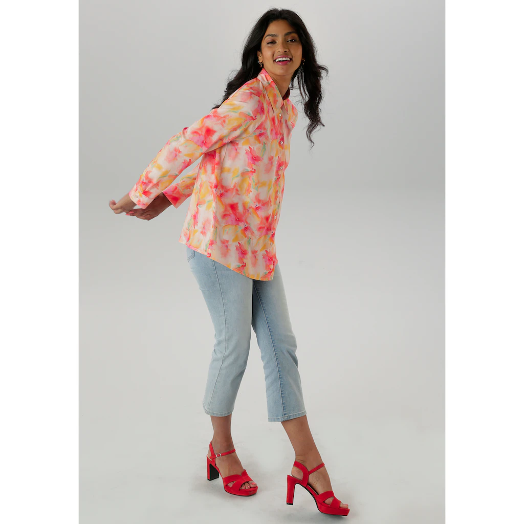 Aniston SELECTED Hemdbluse mit frischen und farbenfrohen Batikdruck - NEUE KOLLEKTION Flash Sale
