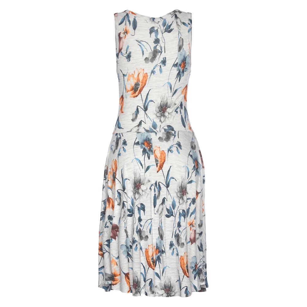 Vivance Jerseykleid mit Blumendruck und schwingendem Rock Sommerkleid Strandkleid Begrenztes Angebot