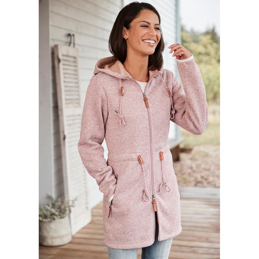 LASCANA Fleecejacke mit Kapuze mit Kapuze Saisonschlussverkauf