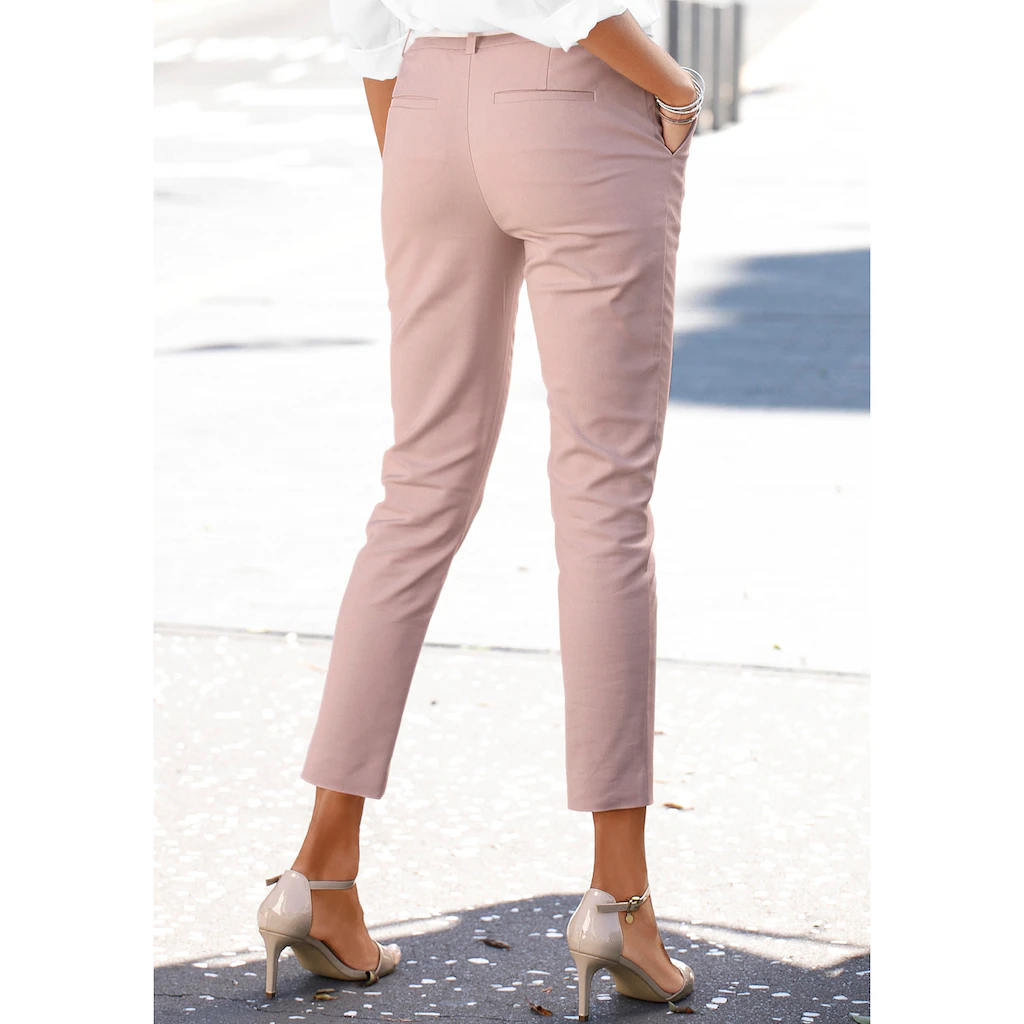 LASCANA Chinohose in verkürzter Länge Stoffhose in schmaler Passform casual-chic Black Friday