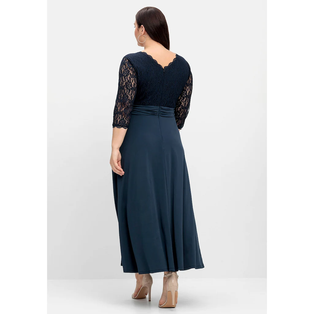 Sheego Abendkleid »Große Größen« mit Oberteil aus floraler Spitze Super Sparpreis