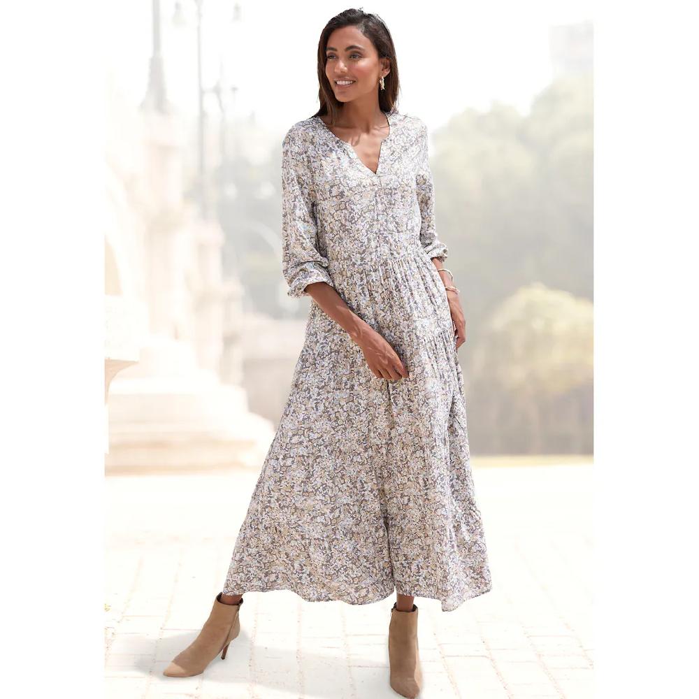 Vivance Maxikleid mit Alloverprint und Volants langärmlig Druckkleid casual-chic Neueste Stile