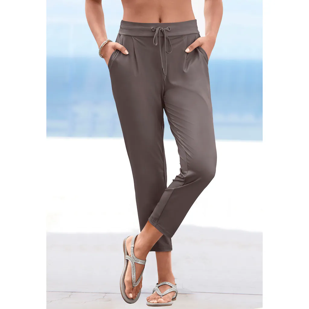 LASCANA Schlupfhose aus glatter Jerseyqualität leichte Sommerhose mit Taschen bügelfrei Letzte 2 Tage