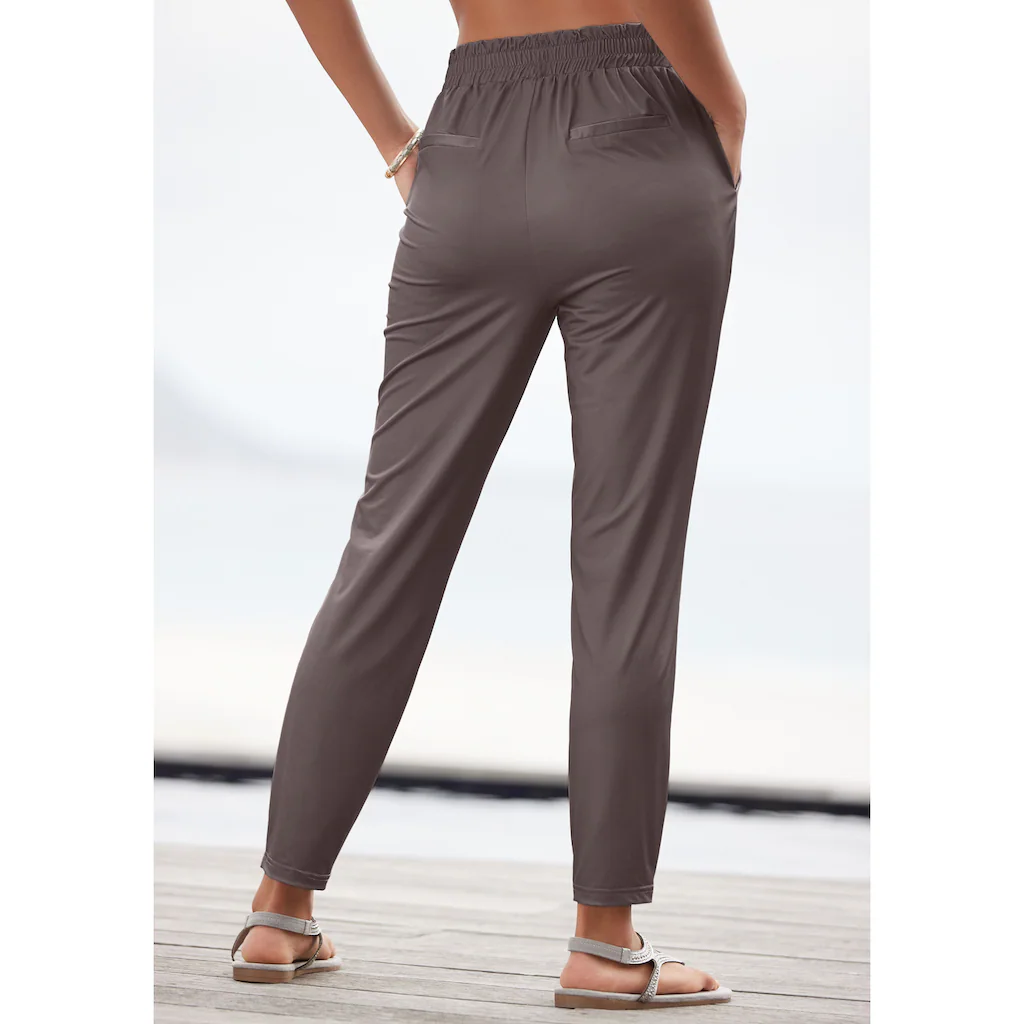 LASCANA Schlupfhose aus glatter Jerseyqualität leichte Sommerhose mit Taschen bügelfrei Letzte 2 Tage