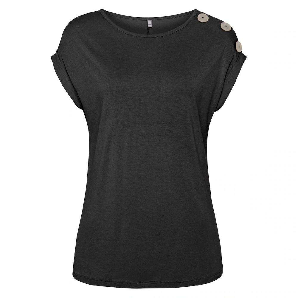 Buffalo Kurzarmshirt mit Zierknöpfen bequemes T-Shirt aus Jersey Basic Zeitbegrenzte Promotion