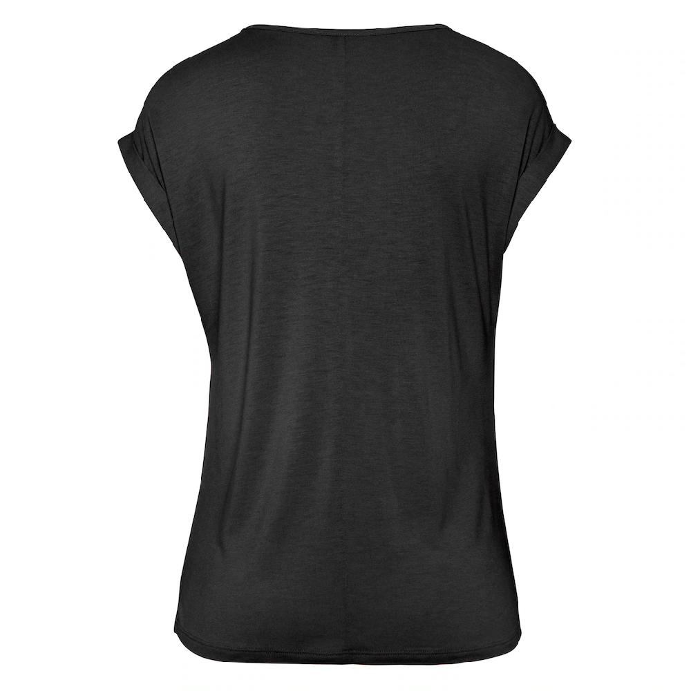 Buffalo Kurzarmshirt mit Zierknöpfen bequemes T-Shirt aus Jersey Basic Zeitbegrenzte Promotion