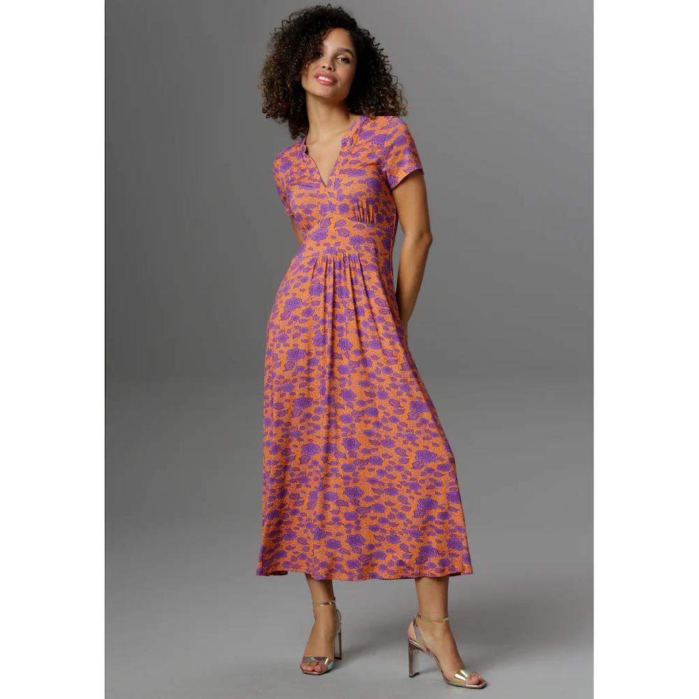 Aniston CASUAL Sommerkleid mit topmodischem Blumendruck Discount Store für neue Produkte