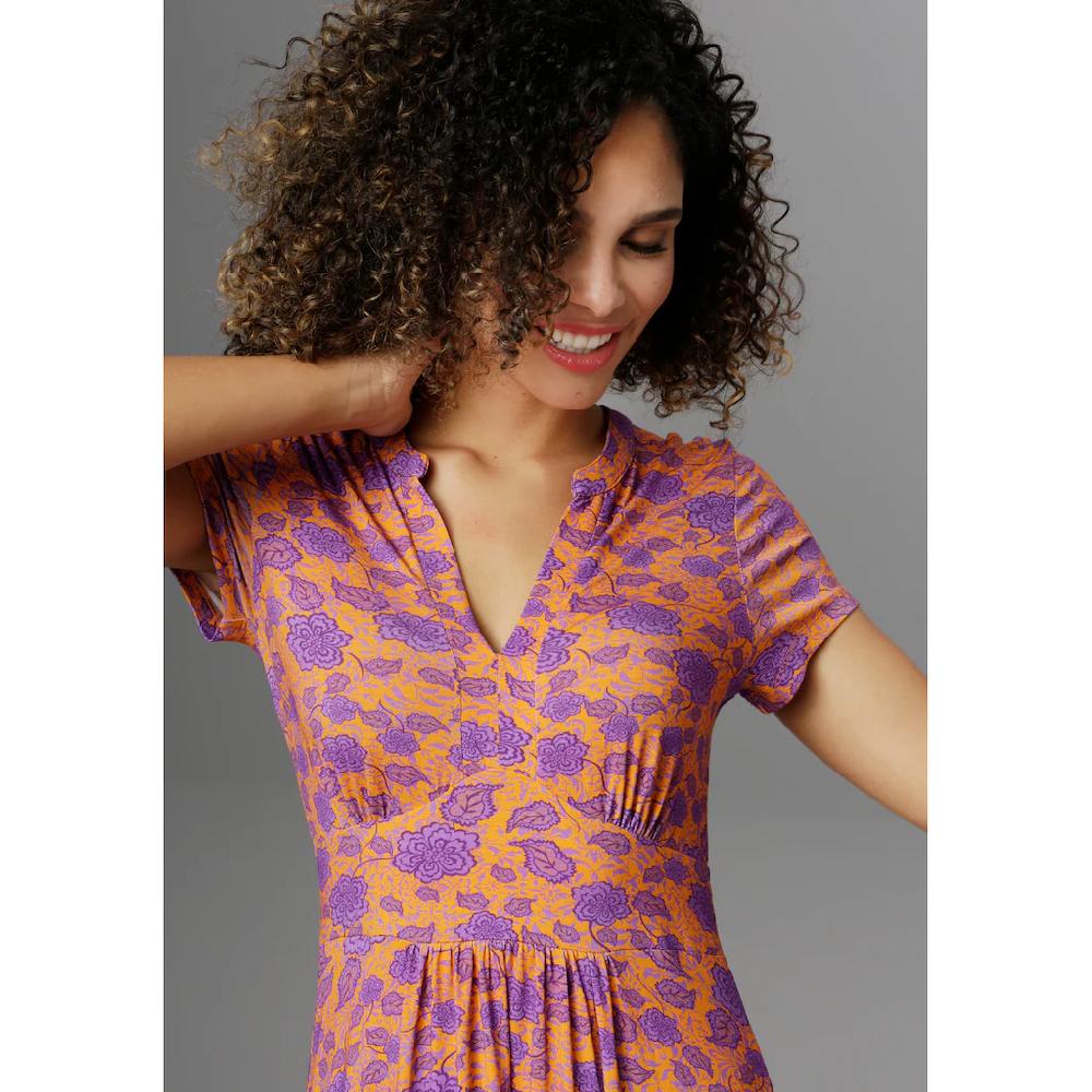 Aniston CASUAL Sommerkleid mit topmodischem Blumendruck Discount Store für neue Produkte